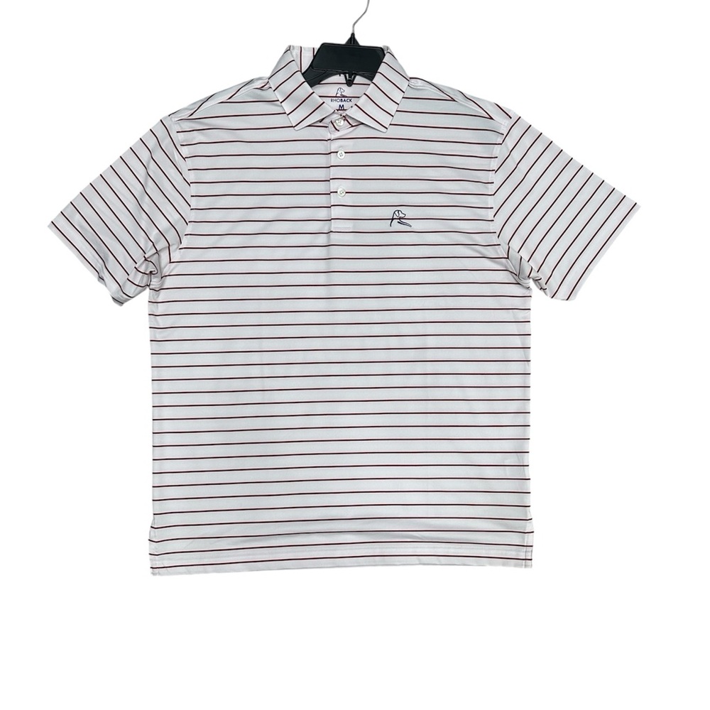 Rhoback Black and White Polo Shirt Classic Striped Design